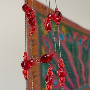 Red Glass Bead Necklace